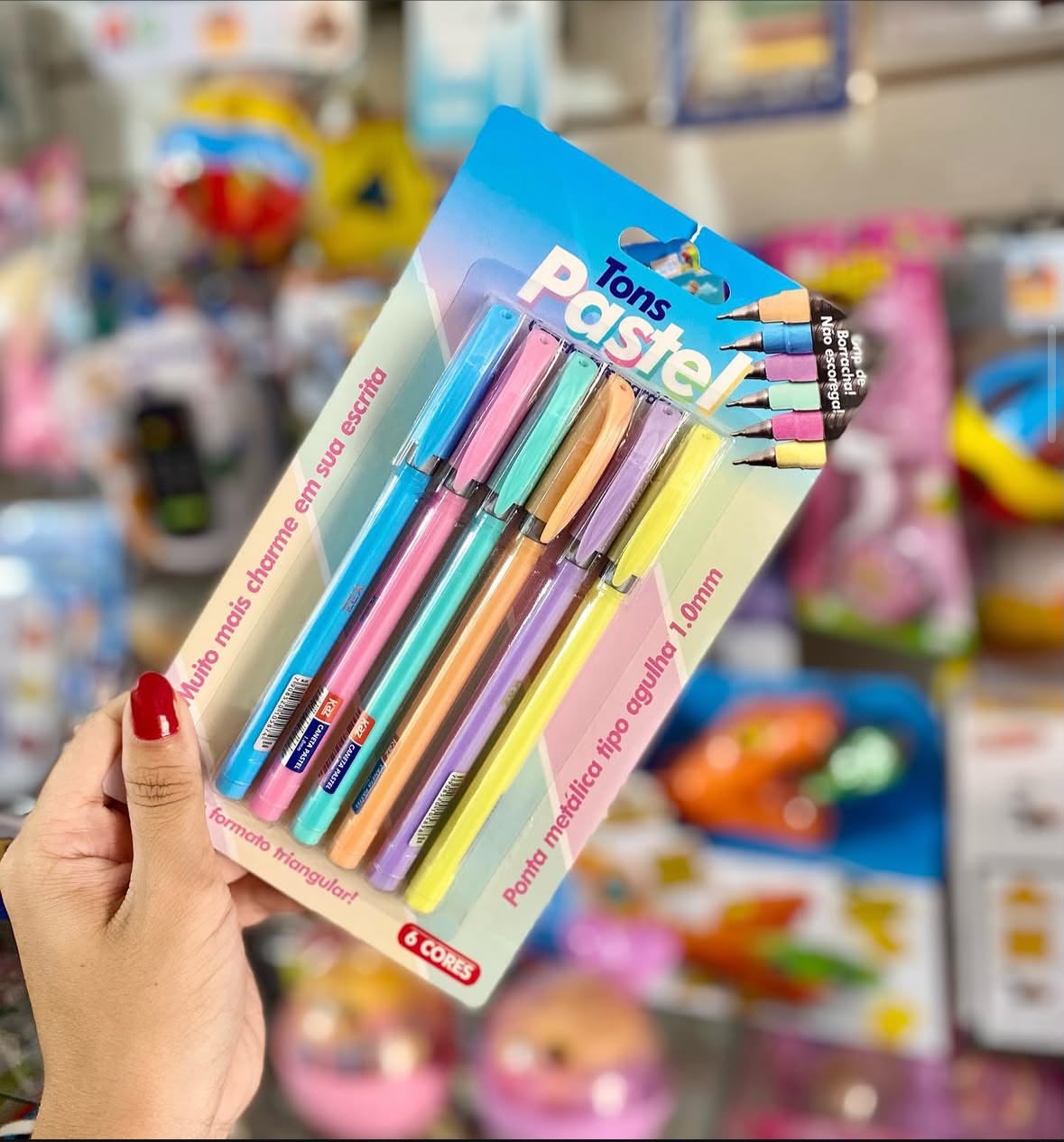 Canetas Tons Pastel — foto real da loja